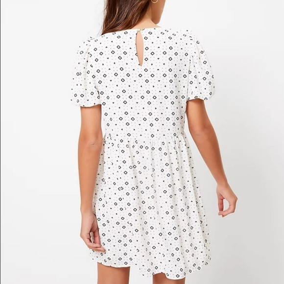 LOFT White Diamond Patterns Size 10 Dress - Picture 2 of 12